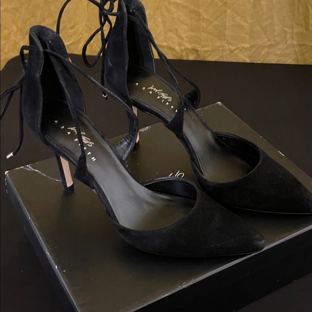 SCHUTZ Black Lace-Up Heels